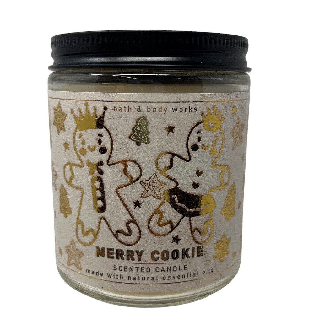 New Bath & Body Works Merry Cookie Single Wick Scented‎ Candle 7 oz.